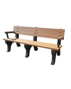 6 Foot Deluxe Park Bench with Arm Rest