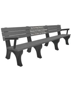 8 Foot Deluxe Memorial Park Bench with Arm Rest