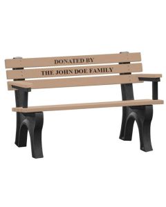 4 Foot EconoMizer Memorial Park Bench with Arm Rest