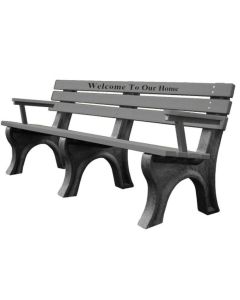6 Foot EconoMizer Plastic Memorial Park Bench with Arm Rest
