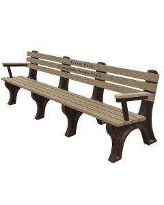 8 Foot EconoMizer Plastic Memorial Park Bench with Arm Rest