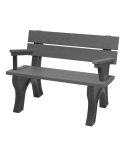 4 Foot Econo Mizer Traditional Plastic Park Bench with Arm Rest