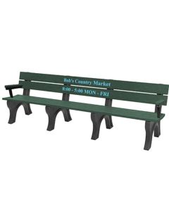 8 Foot EconoMizer Traditional Memorial Park Bench with Arm Rest