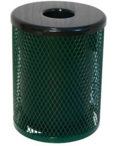 32 Gallon Heavy Duty Diamond Pattern Expanded Metal Trash Receptacle with UltraCoat Thermoplastic Coating