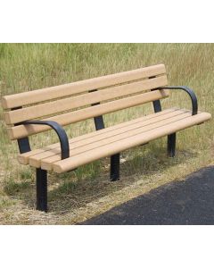 Greenwood Recycled Plastic 6-foot Park Bench With Arm Rest