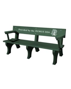 6-foot Landmark Memorial Park Bench with Armrest