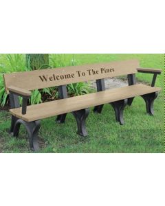 8-Foot Landmark Memorial Park Bench with Arm Rest