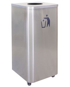 Waste Receptacle, 24 Galion, Stainless Steel with Casters -Liquids Disposal Companion