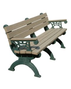 6 Foot Monarque Park Bench with Arm Rest