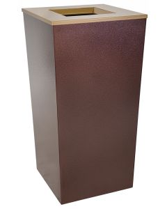 34-Gallon Tapered Trash Receptacle Hammered Copper