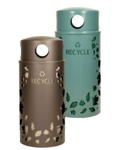 Nature Series 32 Gallon Receptacles Leaf Design - Recycle