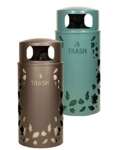 Nature Series 32 Gallon Receptacles Leaf Design - Trash
