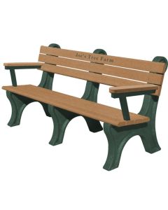 6 Foot Classic Park Memorial Bench with Arm Rest