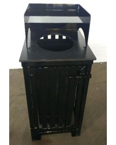 36 gallon side access trash receptacle with tray top