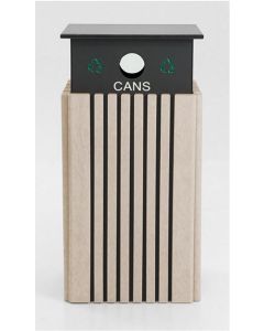 Tall 40 Gallon Recycle Receptacle-Cans with Rain Guard