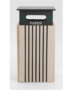 Tall 40 Gallon Recycle Receptacle-Paper with Rain Guard