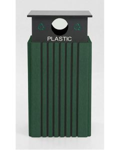 Tall 40 Gallon Recycle Receptacle-Plastic with Rain Guard