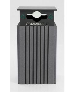 Tall 40 Gallon Recycle Receptacle-with Rain Guard
