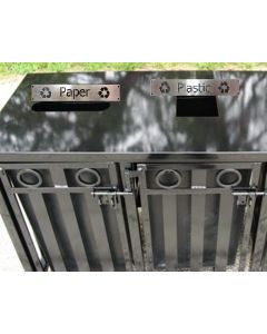 36-Gallon Steel Top Dual Recycling Receptacle