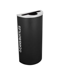 8-Gallon Modular Half Round Recycle Bin, Cans and Bottles