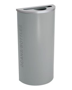 8 Gallon Modular Half Round Recycle Bin, Cans and Bottles