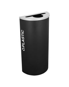 8-Gallon Modular Half Round Recycle Bin, Plastic