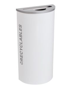 8 Gallon Modular Half Round Recycle Bin, Recyclables