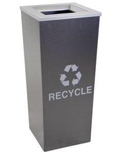 18-Gallon Tapered Single Bin Recycling Receptacle Hammered Charcoal