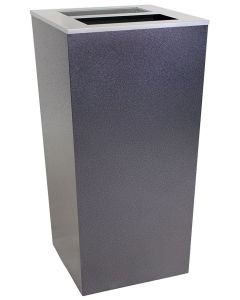 34-Gallon Hammered Charcoal Tapered Trash Receptacle with Ash Cap