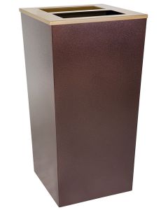 34-Gallon Hammered Copper Tapered Trash Receptacle with Ash Cup