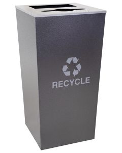 34-Gallon Tapered Combo Recycle Receptacle Hammered Charcoal