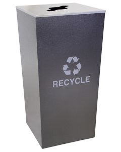 34-Gallon Tapered Co-Mingle Recycling Receptacle Hammered Charcoal