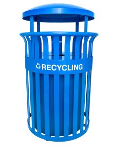 Streetscape 37 Gallon Outdoor Recycle Receptacle with Canopy