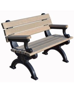 4 Foot Silhouette Park Bench with Arm Rest