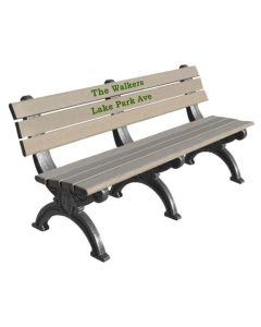 6 Foot Silhouette Memorial Park Bench Without Arm Rest