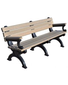 6 Foot Silhouette Park Bench with Arm Rest