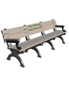 8 Foot Silhouette Memorial Park Bench With Arm Rest