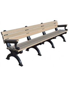 8 Foot Silhouette Park Bench with Arm Rest