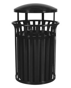 Streetscape 37 Gallon Outdoor Trash Receptacle with Canopy