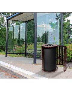 Streetscape 45 Gallon Outdoor Trash Receptacle with Door