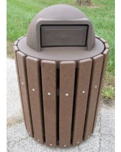 36-Gallon Trash Receptacle with Plastic Dome Top