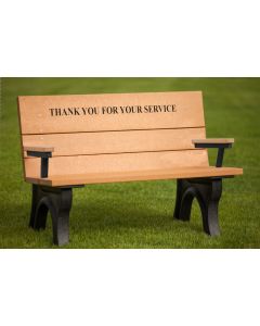 ADA Traditional 4 foot Memorial Park Bench with Arm Rest