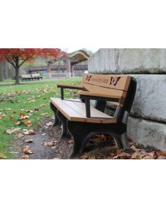 6 Foot Traditional Memorial Park Bench with Arm Rest