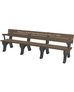 8 Foot Traditional Memorial Park Bench with Arm Rest