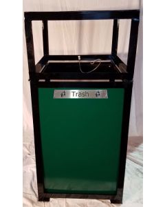 Catalina 36-Gallon Square Hinged Lid Trash Bin with Heavy Duty Liner
