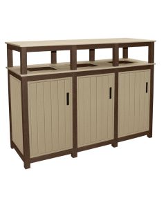 Triple Slatted Two Tone Recycle Bin
