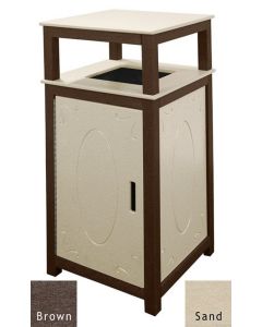Square Plastic Trash Receptacle Two Tone