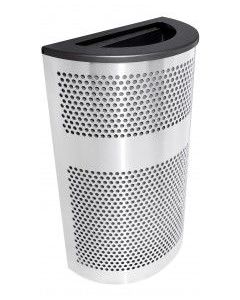 Venue Collection Half Round Stainless Steel Waste Receptacle