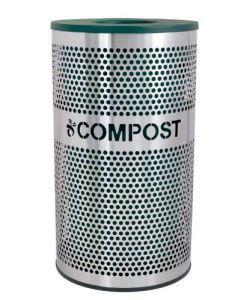 33-Gallon Perforated Stainless Steel Compost Receptacle