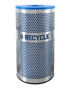 33-Gallon Perforated Stainless Steel Recycle Bin